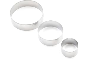 JOY STORE Lot de 3 emporte-pièces en acier inoxydable. Coupe biscuits en forme de cercle.