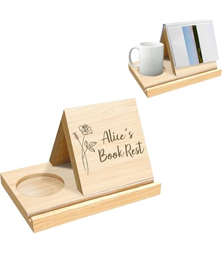 Supporto Libri Legno Piccola Libreria, Supporto Triangolare In Legno, Supporto Per Libri Con Portabicchieri, Per Camera Da Letto, Comodino, Scrivania, Biblioteca, Caffè E Amanti Dei Libri Leggio Legno