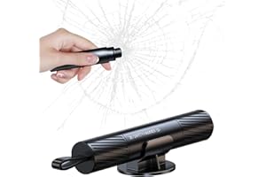 Yesimola Rompivetro Auto e Taglia Cintura, Taglia Cinture di Sicurezza e Rompivetro, 2 in 1 Rompi Vetro Auto Emergenza, Kit Emergenza Auto per Automobili Autobus e Altri Veicoli (Nero)