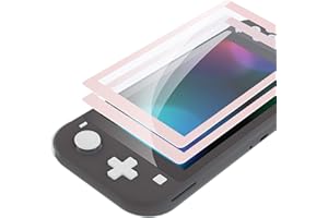 eXtremeRate 2Pcs Schutzfolie für Nintendo Switch Lite,Panzerglas Folie Displayschutzfolie Zubehör für Switch Lite Konsole[Kratzfest,Anti-Fingerabdruck,Bruchsicher,Blasenfrei]-Pink