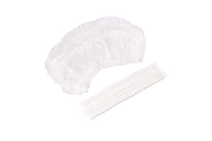 Kinbontop — lot de 100 charlottes hygiéniques premium, matériau non tissé, jetables, blanc