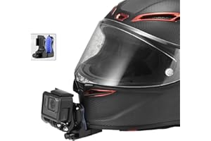Lupholue Soporte de Clip de Barbilla para Casco de Motocicleta Compatible with GoPro Hero 12, 11, 10, 9, 8, 7, (2018), 6 5 4 3, Hero Black, Session, Xiaomi Yi, SJCAM