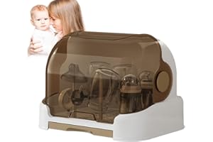 GWTDTOAD Egouttoir Biberon Bebe Avec Couvercle | Boîte De Rangement Pour Biberon | Rangement Stockage Avec Bac À Eau Amovible, Porte-biberon Etendoir À Biberons, Tétines, Tasses, Pièces De Pompe Et Accessoires