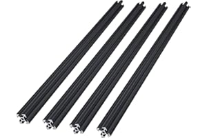 CNCMANS 700mm 2020 Aluminiumprofil Extrusions 4 Stück T-Typ Schwarz Europäischer Standard Eloxierte Linearschiene Aluminium Profil mit T-Mutter und L-Winkelsteckverbinder für CNC-Maschinen