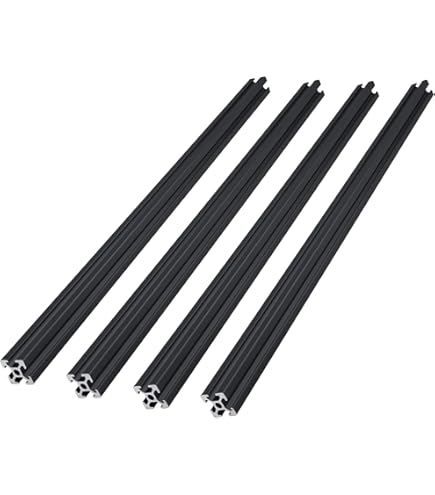 Profilo In Alluminio Nero 40x40 - Tipo I, Scanalatura 8, Anodizzato, Lunghezza 180 Mm