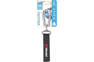 VELCRO Marque | Petite Sangle de Suspension Facile | Sangle de Rangement Ultra-Résistante pour L’amélioration de la Maison et L’organisation | Noir | Supporte Jusqu’à 45 kg | 25 mm x 405 mm