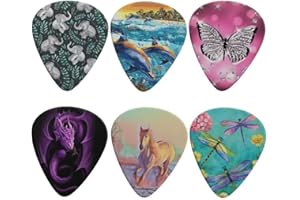 Jeiento Fall Gitarrenplektren für Akustik-, E- oder Bassgitarren, 0,96 mm, komplettes Set mit 6 Packungen Gitarrenplektren, Kürbis- und Sonnenblumen-Aufdruck