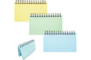 JOAKAUI 3 Pack Index Cards, 150 Pcs Blue Green Yellow Flash Cards with Lined Revision Cards Record Cards Colored Mini Notepads Small Notebook for Recording Office Meetings, School Learning