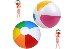 AOOTUERL Ballon de Plage Gonflable, 2 Pièces Ballon Gonflable Piscine, 40cm Ballon Piscine pour Fête de Piscine, Ballon Enfant, pour Piscine, Plage, Piscine