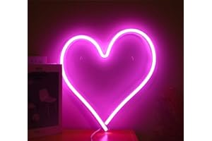 ULALAZA Enseigne lumineuse au néon LED coeur veilleuses à commande USB signe de chapiteau décoratif Bar Pub magasin Club Garage décor de fête à la maison