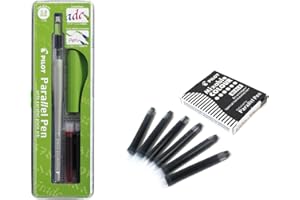 Lote 1 Pluma Caligráfica Pilot Parallel Pen plumin 3.8 mm Recargable + Caja con 6 Recambios Color Negro Pluma Pilot Parallel Pen