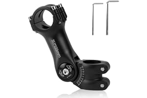 AOOSA Potencia MTB Ajustable, 31.8mm Vástago de Manillar Bicicleta, Ajustable ±60° Elevador de Manillar de Bicicleta de Aleación de Aluminio de Carretera, Montaña, MTB, BMX y Ciclismo