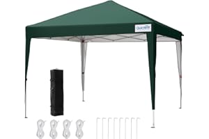 Quictent Pop Up Gazebo 3 x 3m with Bag, Folding Gazebo Waterproof Event Shelter, 50+UV Protection Canopy Garden Tent for Parties, Camping, Festivals and Flea Markets - Green
