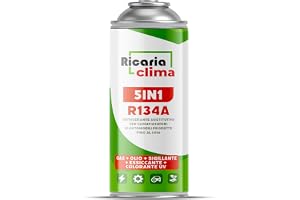 Ricaria Clima - 5in1 - R134a Air Conditioning Recharge XL för bilens luftkonditionering – Innehåller olja, tätningsmedel, UV