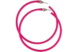 REDSTAR FANCY DRESS Ladies Neon Hoop Earrings Fancy Dress Accessory 80s Party 1980s