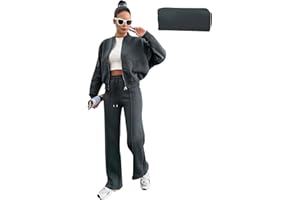 amropi Tuta da Donna Giacca con Cerniera e Pantaloni Jogging Tute 2 Pezzi Sportivo Completo