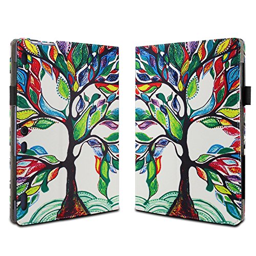 Infiland Lenovo Tab 2 A10-70 / Tab 2 A10-70L / Tab 2 A10-70F / Tab 2 A10-30F / Tab 2 A10-30L / Tab 3 10 Business/ Tab3 10 Plus Hülle Case -Slim Fit Folio PU-lederne dünne Kunstleder Schutzhülle Cover Tasche für Lenovo Tab 2 A10-70 / Tab 2 A10-30 / Tab 3 10 Business/ Tab3 10 Plus 10,1 Zoll Tablet (mit Auto Schlaf / Wach Funktion)(Fröhlicher Baum) - 2