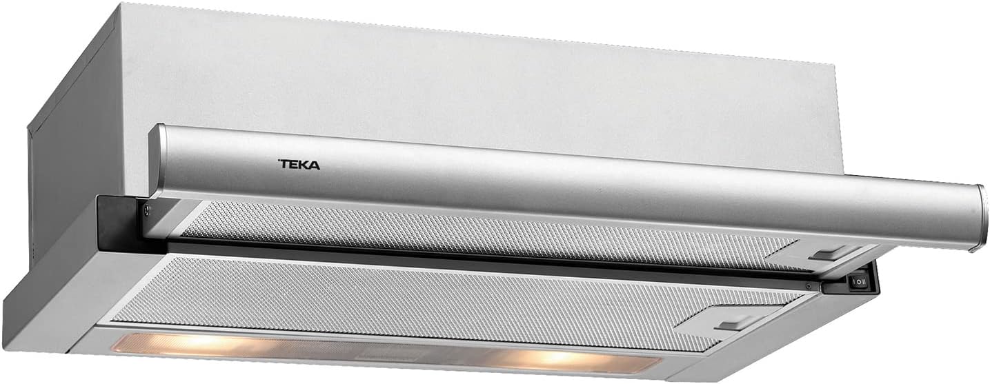 TEKA Campana Extractora Telescópica de 60 cm, Doble Turbina, 2 Velocidades, Acero Inoxidable, Instalación Recirculación, Modelo TL 6310