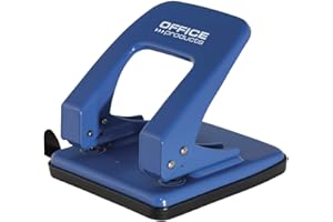OFFICER PRODUCTS Hole Punch Office Products Punches Up to 40 Sheets Metal Blue/Small Office Accessories/Type-Standard/Material-Metal/Colour-Blue/Size-Q1/US-Quart/888/Folio/A4/A3-E/A5/A6/B5/B6/Ex