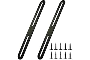 HYRYC Staffe Piatte Forate 280 x 24mm Piastra Giunzione Piatta Nero Staffa Piatta Forata Acciaio Inox per Fissaggio Mensola Supporto Mobili 2CS(2, 280*24mm)