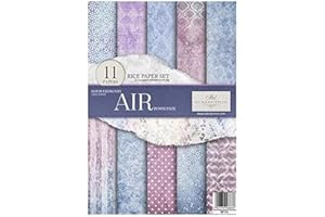 ITD Collection - Rice Paper Creative Set, A4, for Decoupage, Sheets 29.7 x 21 cm, Multi-Coloured (Four Elements - Air)