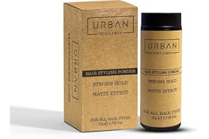 URBAN GENTLEMEN Hair Styling Texturising Powder - Instant Volume, Thickening and Style for All Hair Types, with Strong Matte Finish - Strong Hold 20g - Pack of 1