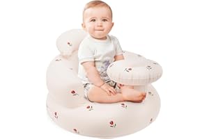 Dandelionsky Inflatable Baby Seat for Babies 3 Months to 24 Months, Breathable Mesh, Built-in Air Pump, Portable, PVC, Style C