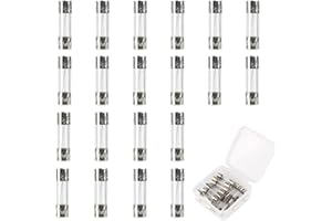 FUITKE Fast Blow Glass Fuses 20Pcs 5x20mm, 250V 5A Fast Blow Tube Fuses F5AL250V 0.2 x 0.78 inch Blow Cartridge Tube Fuse with Box for Variety Lights Household Appliances Electricals (Box of 20)