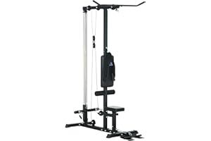 SPORTNOW Station de Musculation - Aosom.FR x FFHandball - Station à Poulie, tirage Poitrine - LAT pulldown Machine - Banc de Musculation, Haut du Corps, Entrainement Complet, Domicile, Fitness, Gym