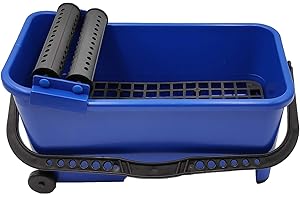 DEWEPRO® Secchio Lavapavimenti per Piastrellisti 16L – Con 2 Ruote, Griglia di Fondo e Rullo Doppio – Secchio Professionale per Posa Piastrelle
