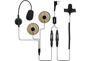 Retevis EHK010 Casque de Moto avec 2 Pin Casque avec Mic Compatible avec Radio Bidirectionnelle RT24 RT27 RT618 Baofeng UV 5R 888S eSynic Kenwood Talkie Walkies (1 Pack)