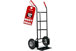 ‎STAGECAPTAIN Stagecaptain Carryboy Sackkarre - 200 kg belastbar - Transportkarre für Umzug oder Getränkekisten - Robuster Stahlrahmen und Luftreifen mit 26 cm Ø - Handwagen mit Sicherheits-Haltegriffen - Schwarz