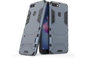 CHcase Huawei P Smart Funda, 2in1 Armadura Combinación A Prueba de Choques Heavy Duty Escudo Cáscara Dura PC + Suave TPU Silicona Rubber Case Cover con Soporte para Huawei P Smart -Black Plus Gray