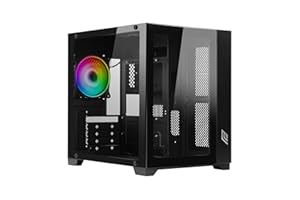 Noua Vision Z2 Mini Noir, boîtier Micro ATX PC Gaming Mini Tour 0,60 MM, Ventilateur LED ARGB adressable, Double caméra, USB 3.0, Verre trempé Avant et latéral