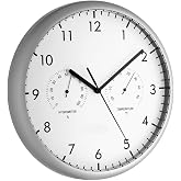 TFA TFA98.1072 Wall Clock Thermometer Humidity Meter, Black