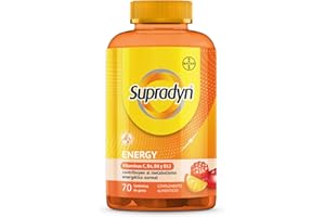 Supradyn Energy Gummies Multivitaminas con vitaminas A, C, D, E, B6, B12, biotina más coenzima Q10 - Multivitamínico para hombre y mujer - 70 caramelos de goma