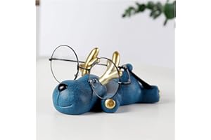 Xu Yuan Jia-Shop Brillenhalter Tragbare Harz Tier Brillenhalter, Kreative Deer Sonnenbrille Displayständer, Nachttisch Home Büro Schreibtisch Schule Dekor Sonnenbrillen Ständer (Color : Blue 1)