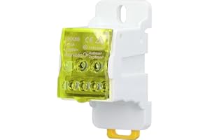 TYENAZA Caja de Distribución de Bloque UKK-80A, Caja de Distribución de Terminales, Caja de Conexiones Unipolar Tipo Carril C45, para Gabinetes de DistribucióN de EnergíA y Varios Gabinetes(Amarillo)