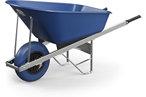Agri Barrow Wheel Barrow 120 Litre Plastic Wheelbarrow with Puncture Proof Tires, Blue - Ideal for Equestrians, Gardeners, Yard & Garden Maintainers, Farmers, Stable Workers, Allotment Owners