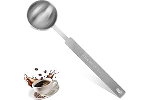 MOZEAT LENS Cucchiaio dosatore da 15 ml (1 TPSP), in acciaio inox, per caffè macinato, mini misurino per caffè, manico lungo, piccolo cucchiaio in metallo (confezione da 1)