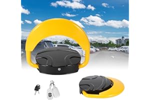 Ikodm 2 pezzi di blocco del parcheggio pieghevole con telecomando e 4 chiavi, anticollisione 180° IP67, telecomando da 20 m, capacità di carico 4T, colore giallo