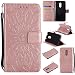 Produktbild Redmi Note 4X hülle,Redmi Note 4 Handyhülle,Xiaomi Redmi Note 4X / Redmi Note 4 Leder Wallet Tasche Brieftasche Schutzhülle ,Lonchee Sonnenblumen geprägten Muster Design Hochwertige PU Leder Folio Tasche Case Hülle im Bookstyle mit Standfunktion Kredit Kartenfächer (Rose Gold)