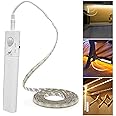 COOBATG Led Strip Lights Battery Powered,Motion Sensor Led Light Strips Smart Night Light Motion Activated Night Light Led Strip Light for Room Cool White Light-5M / 16.4ft (Warm white)