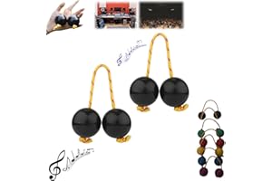 YOUKENE Koshkash, 2 Pair Kush Kash Shakers, Asalato Rhythmic Ball Kashaka Instrument, Hand Musical Percussion African Shaker Instrument, Easy to Play for Adults and Teenagers at Shows (2 Pairs Black)