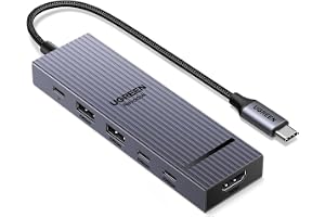 UGREEN Revodok Pro 10Gbps USB C Hub 4K@60Hz HDMI | 2*USB A 3.2 och 2*USB C 3.2, PD 100W, kompatibel med iPhone 17/16, iPad Pro/Air, MacBook Pro/Air, Steam Deck