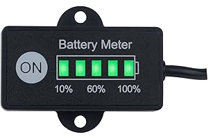 Yooreal 12V/24V Misuratore di capacità della batteria Indicatore del livello di carburante della batteria impermeabile IP65 per piombo-acido batteria alimentata Golf Car Travel Trailer Carrelli ecc