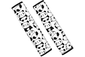 Jeiento Auto-Sicherheitsgurtpolster mit niedlichem Panda-Druck, für Mädchen, Sicherheitsgurt, Schultergurt, schützt Ihre Schulter, 2 Stück