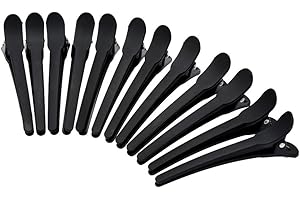 ANSELF *S 12pcs Hair Sectioning Clips Plastic Hairdresser Clips for Hairdressing Styling Salon-Black