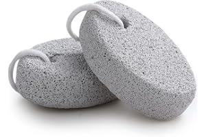 Natural Foot Pumice Stone for Feet, Borogo 2-Pack Lava Pedicure Tools Hard Skin Callus Remover for Feet and Hands - White&Red