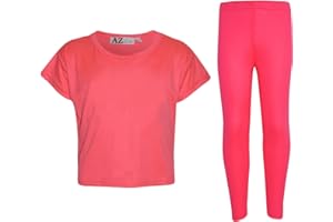 A2Z 4 Kids® Girls Top Kids Plain Color Stylish Crop Top & Fashion Legging Set New Age 5 6 7 8 9 10 11 12 13 Years